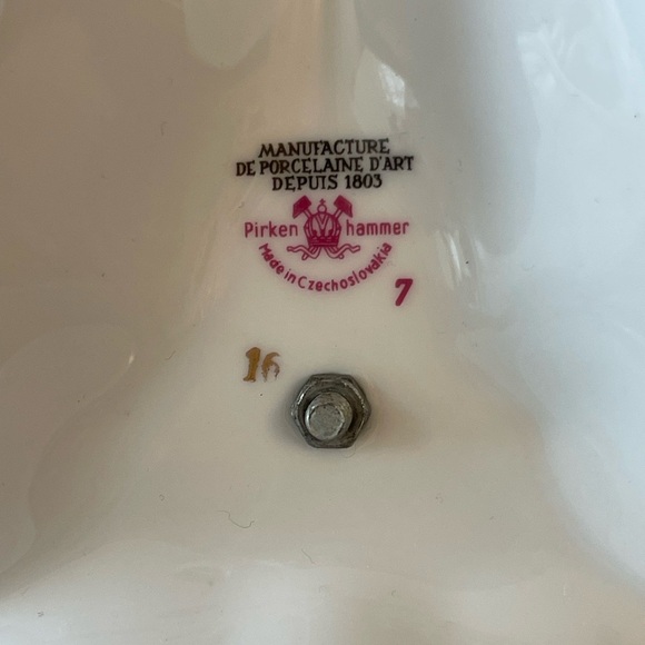 VTG Chechoslovakia Cobalt Blue Gold 3 Sections Porcelain Bowl / Plate  With Hand - Picture 6 of 7